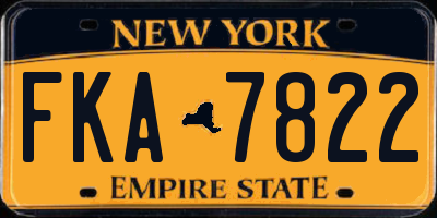 NY license plate FKA7822