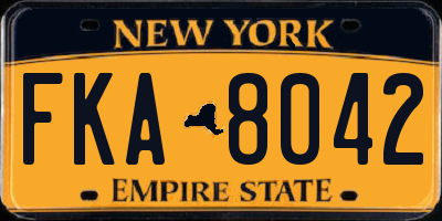NY license plate FKA8042