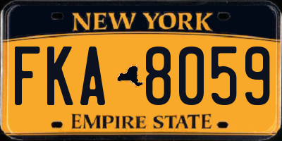 NY license plate FKA8059