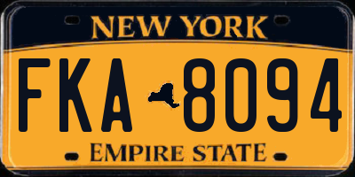NY license plate FKA8094