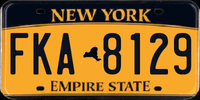 NY license plate FKA8129