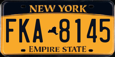 NY license plate FKA8145
