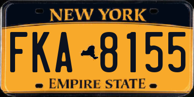 NY license plate FKA8155
