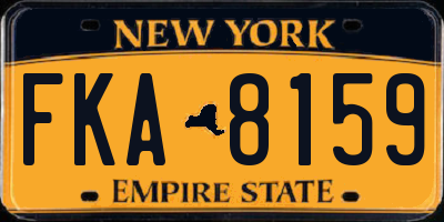 NY license plate FKA8159