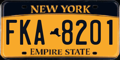 NY license plate FKA8201