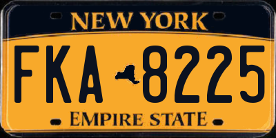 NY license plate FKA8225
