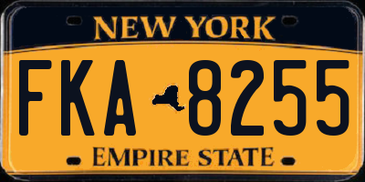 NY license plate FKA8255