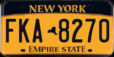 NY license plate FKA8270