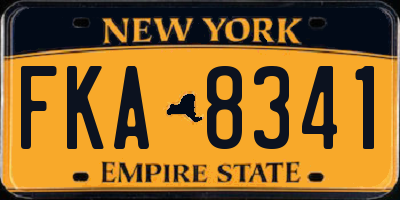 NY license plate FKA8341