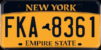 NY license plate FKA8361