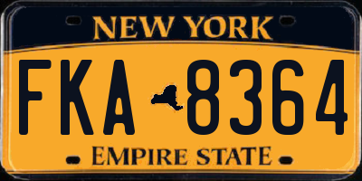 NY license plate FKA8364