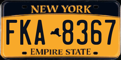 NY license plate FKA8367