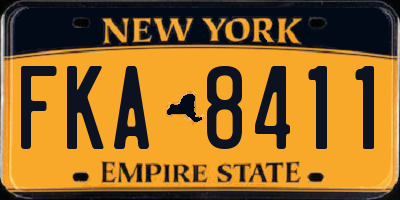 NY license plate FKA8411