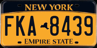 NY license plate FKA8439