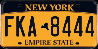 NY license plate FKA8444