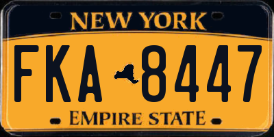 NY license plate FKA8447