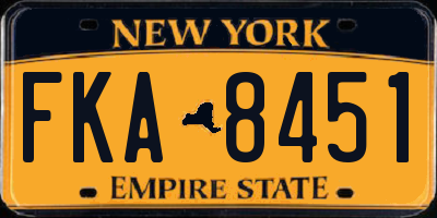 NY license plate FKA8451