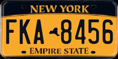 NY license plate FKA8456