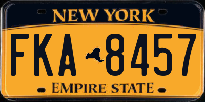 NY license plate FKA8457