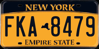 NY license plate FKA8479