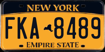 NY license plate FKA8489