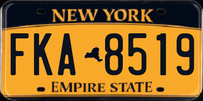 NY license plate FKA8519