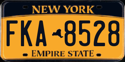 NY license plate FKA8528