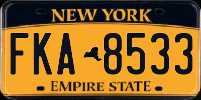 NY license plate FKA8533