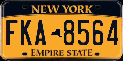 NY license plate FKA8564
