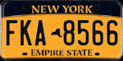 NY license plate FKA8566