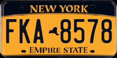 NY license plate FKA8578