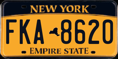 NY license plate FKA8620
