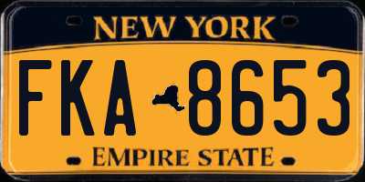 NY license plate FKA8653