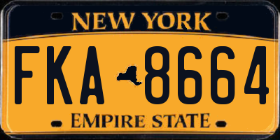 NY license plate FKA8664