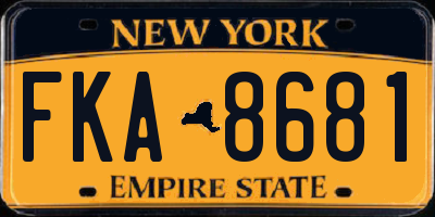 NY license plate FKA8681