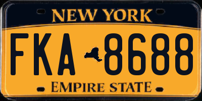 NY license plate FKA8688