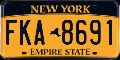 NY license plate FKA8691