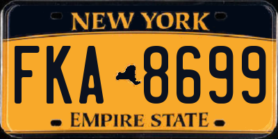 NY license plate FKA8699