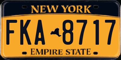 NY license plate FKA8717