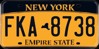 NY license plate FKA8738