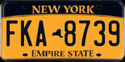 NY license plate FKA8739