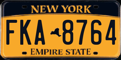 NY license plate FKA8764