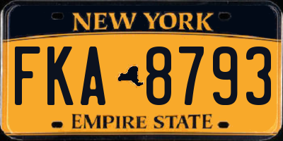 NY license plate FKA8793