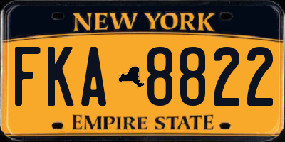 NY license plate FKA8822