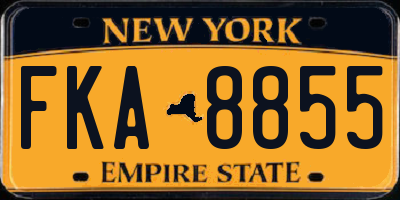 NY license plate FKA8855