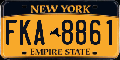 NY license plate FKA8861