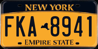 NY license plate FKA8941
