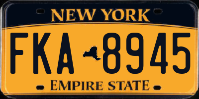 NY license plate FKA8945