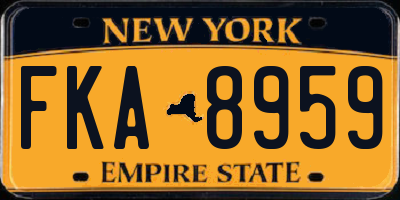 NY license plate FKA8959