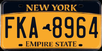NY license plate FKA8964